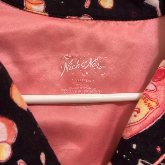 🍾 Nick & Nora 🍾 Champagne Popping pajama sleepwear top - NYE festive! - Picture 3 of 4